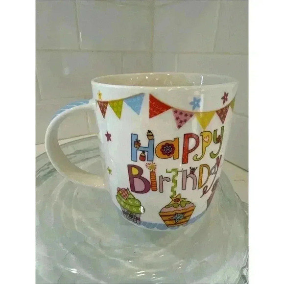 "HAPPY BIRTHDAY" Coffee Mug Cup Gift Cupcakes Ceramic New With Tags! - Picture 4 of 11